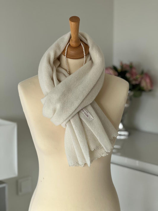 CASHMERE SCARF NATURAL PANNA